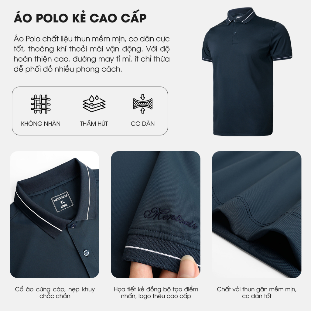 Áo Polo Nam Mentoris, Mẫu Sọc Cao Cấp, bản Polo Premium Basic,  Dễ Phối Đồ, Mẫu Mới Nhất 2023 MPL30_thumbnail_4