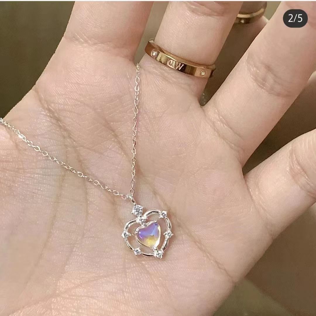 D217 - Dây chuyền trái tim thiên thần xi kim