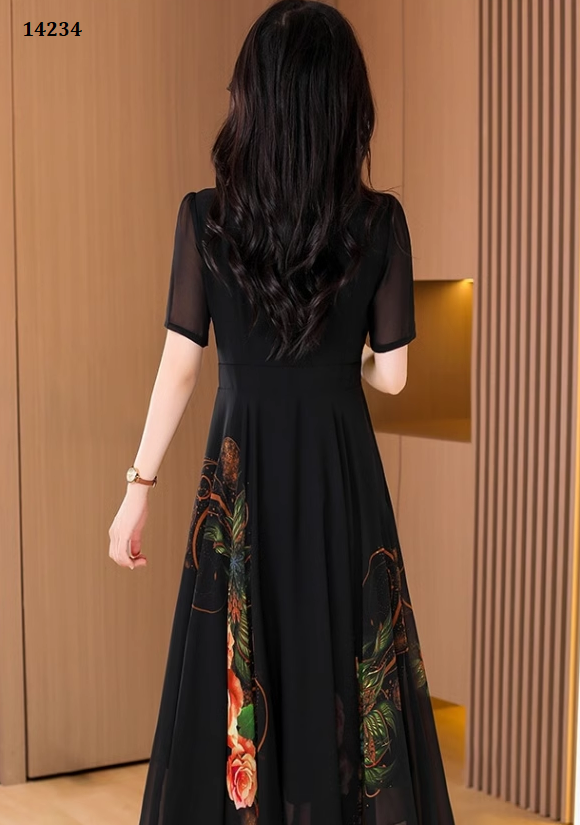 14234-Đầm voan xòe cổ V in hoa (voan,lót)_thumbnail_2