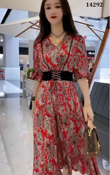 14292-Đầm voan tay lở eo rút dây cách điệu ( voan,lót)_thumbnail_1