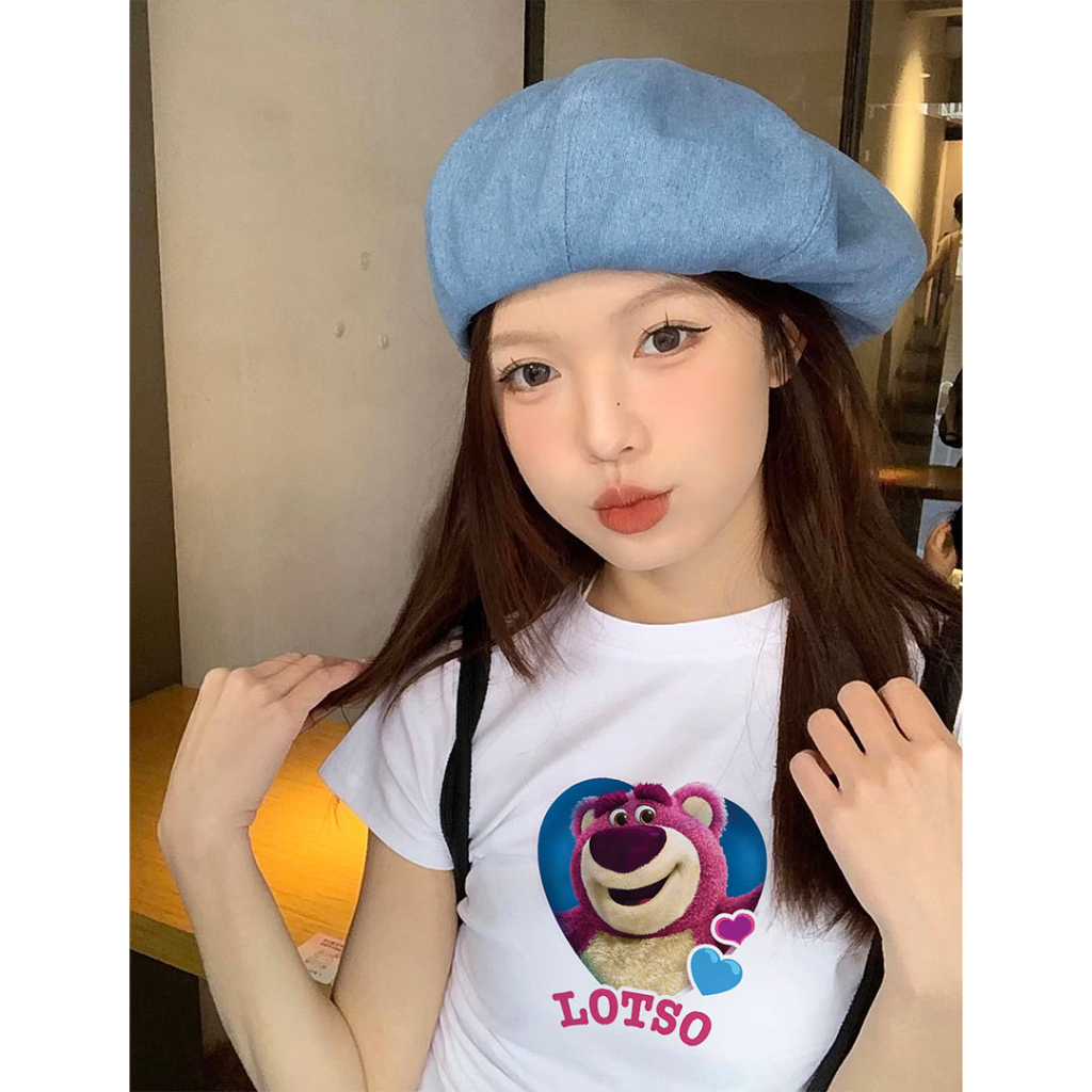 Áo Thun Baby Tee AB69 Miucho Form Ôm Cotton Co Giãn In Hình Gấu Dâu Lotso_thumbnail_5