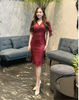 Đầm dạ hội kim sa đuôi cá tay cánh tiên