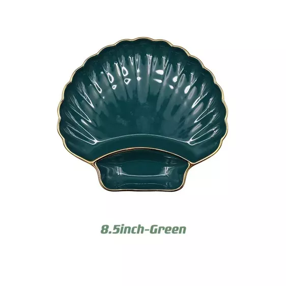 Product image - Gold Rim Shell Dumpling Plate
