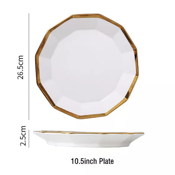 Product image - Gold Rim Polygon Shape Plate