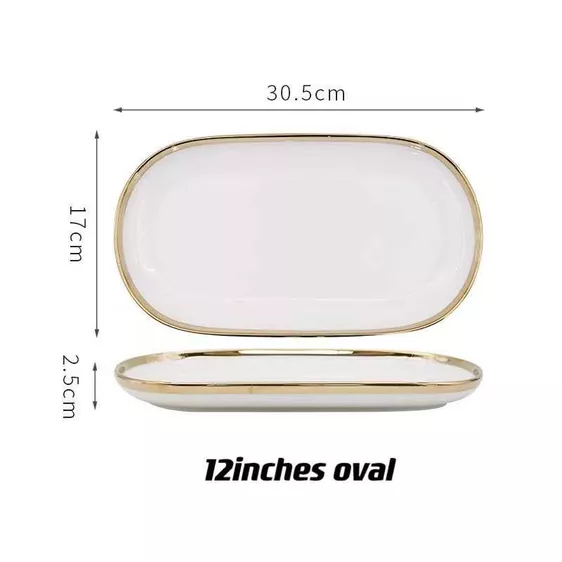 Product image - Gold Rim Oval Plate