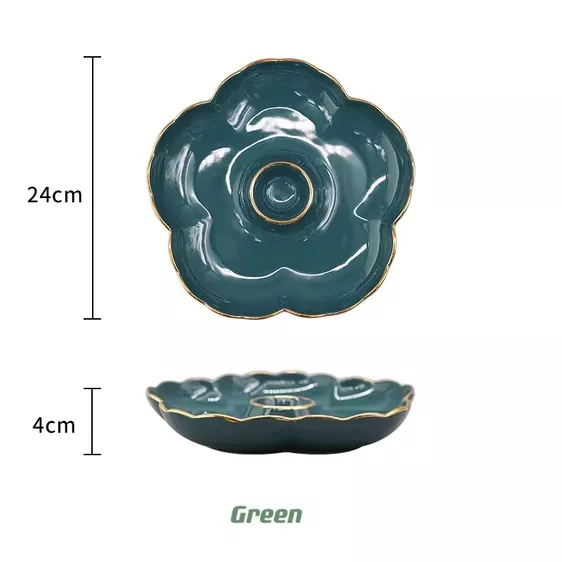Product image - Gold Rim Flower Dumpling Plate