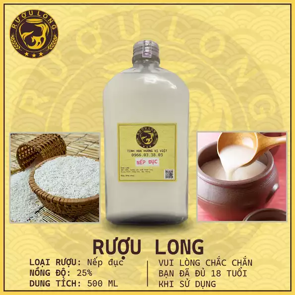 Product image - Rượu nếp đục- (nếp vắt) (500ml)