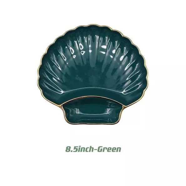 Product image - Gold Rim Shell Dumpling Plate