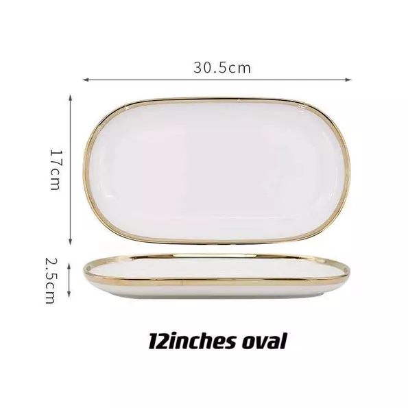 Product image - Gold Rim Oval Plate