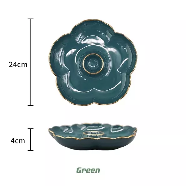 Product image - Gold Rim Flower Dumpling Plate
