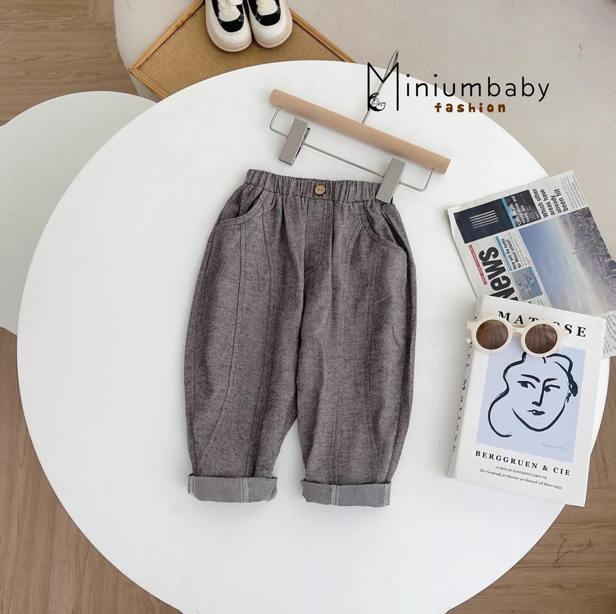 QD1665- quần kaki can 3 mảnh ghi