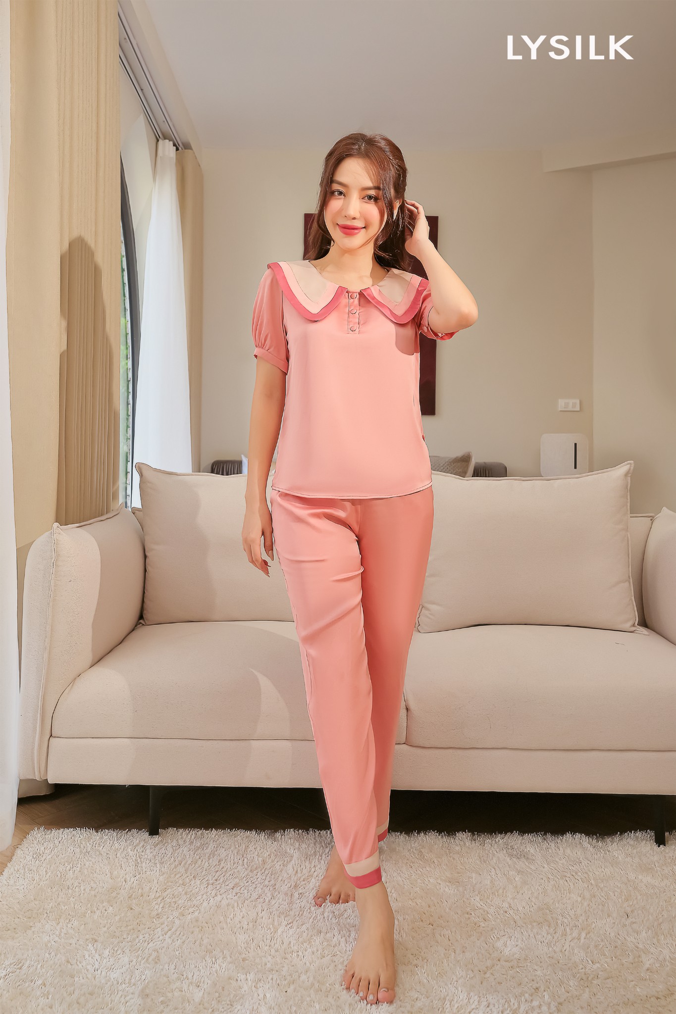 Bộ ngủ áo cộc tay, quần dài BN408_thumbnail_2