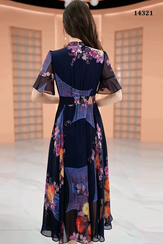 14321-Đầm voan in tay loe cổ tim  ( voan, lót thun)_thumbnail_2