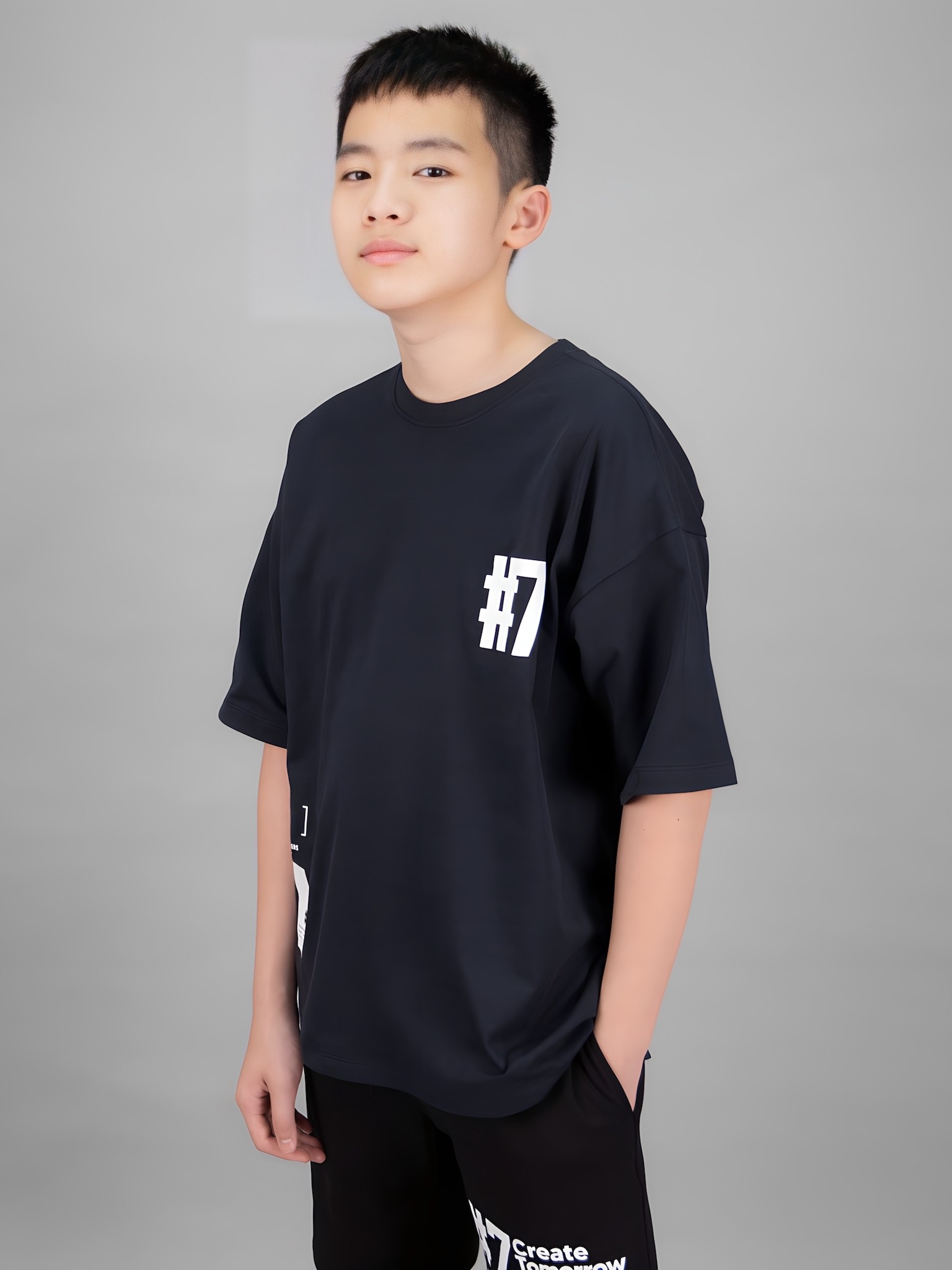 Áo phông dáng rộng navy #7_thumbnail_0