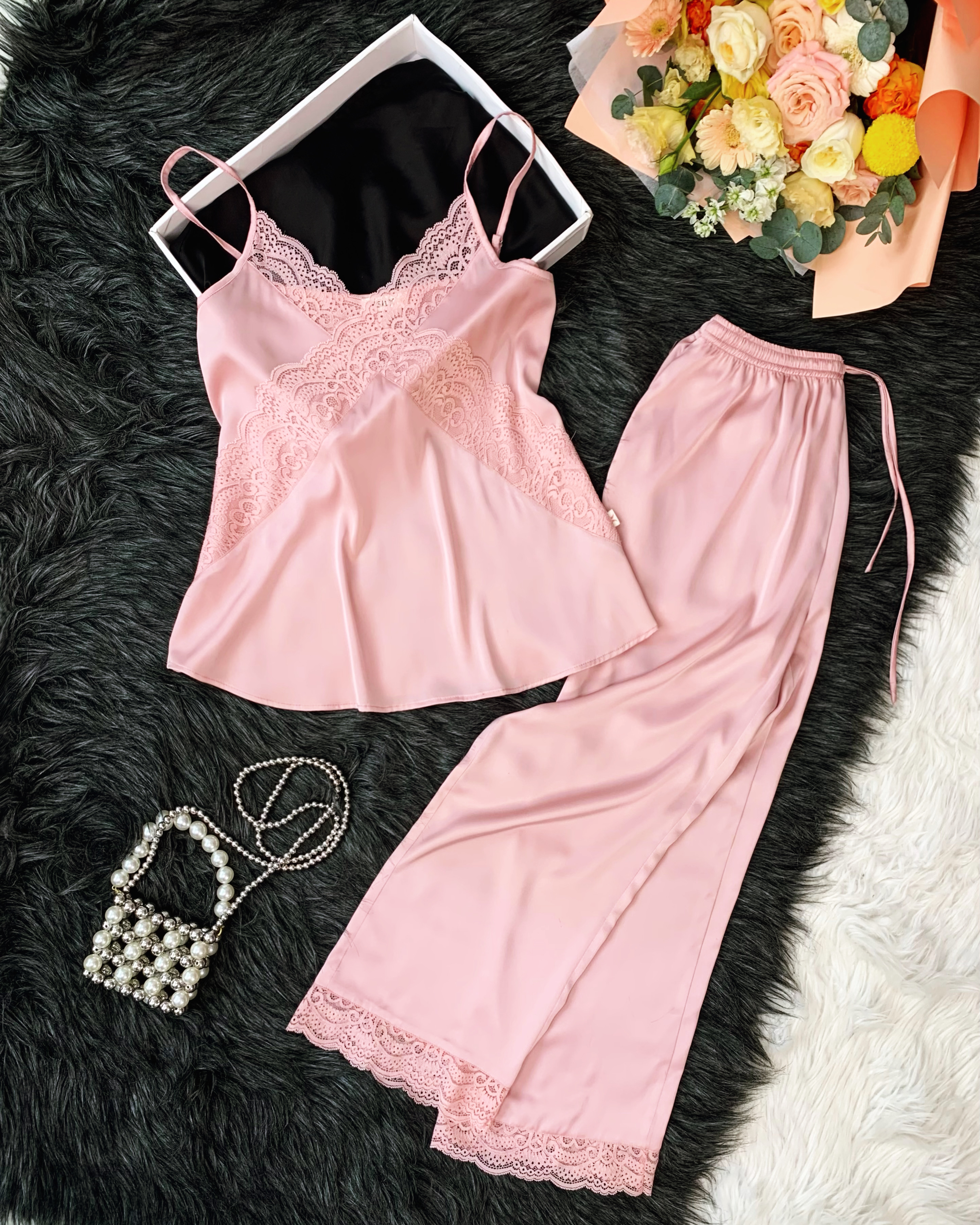 Bộ ngủ áo 2 dây, quần dài BN466