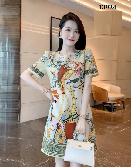 13924-Đầm suông in họa tiết ngựa độc đáo ( lụa frod 3D, lót)FREESHIP_thumbnail_1