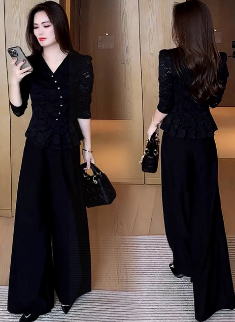 15175-Set bộ áo ren tay dài dáng peplum kèm quần suông ( áo ren, quần đũi)_thumbnail_1