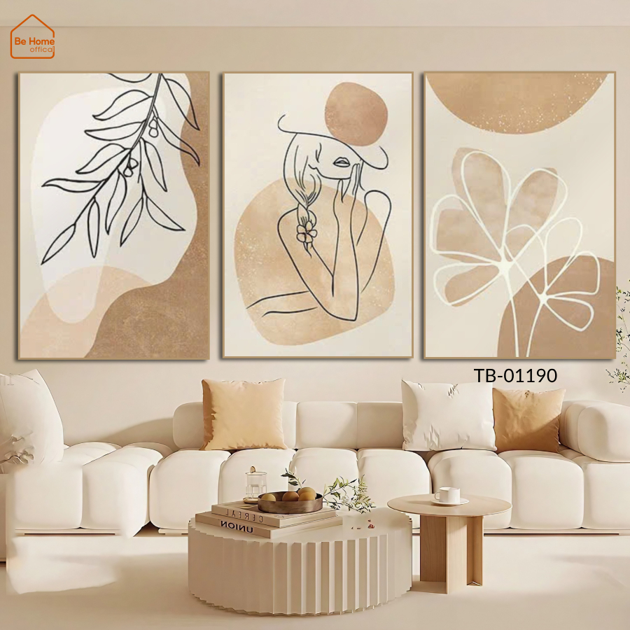 Bộ 3 Tranh Trừu Tượng , Canvas Cao Cấp , Trang Trí Phòng Khách, Phòng Ngủ,Spa