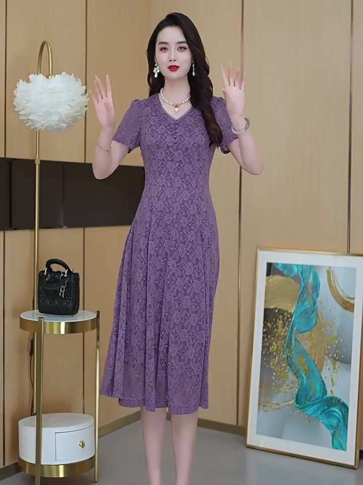 14929-Đầm suông A ren  tím cổ tim ( ren lót)_thumbnail_0