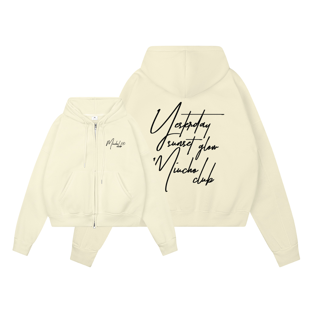 Áo hoodie zip form boxy local brand vải nỉ bông dày dặn khóa kéo HXD1631 Miucho in typography_thumbnail_0