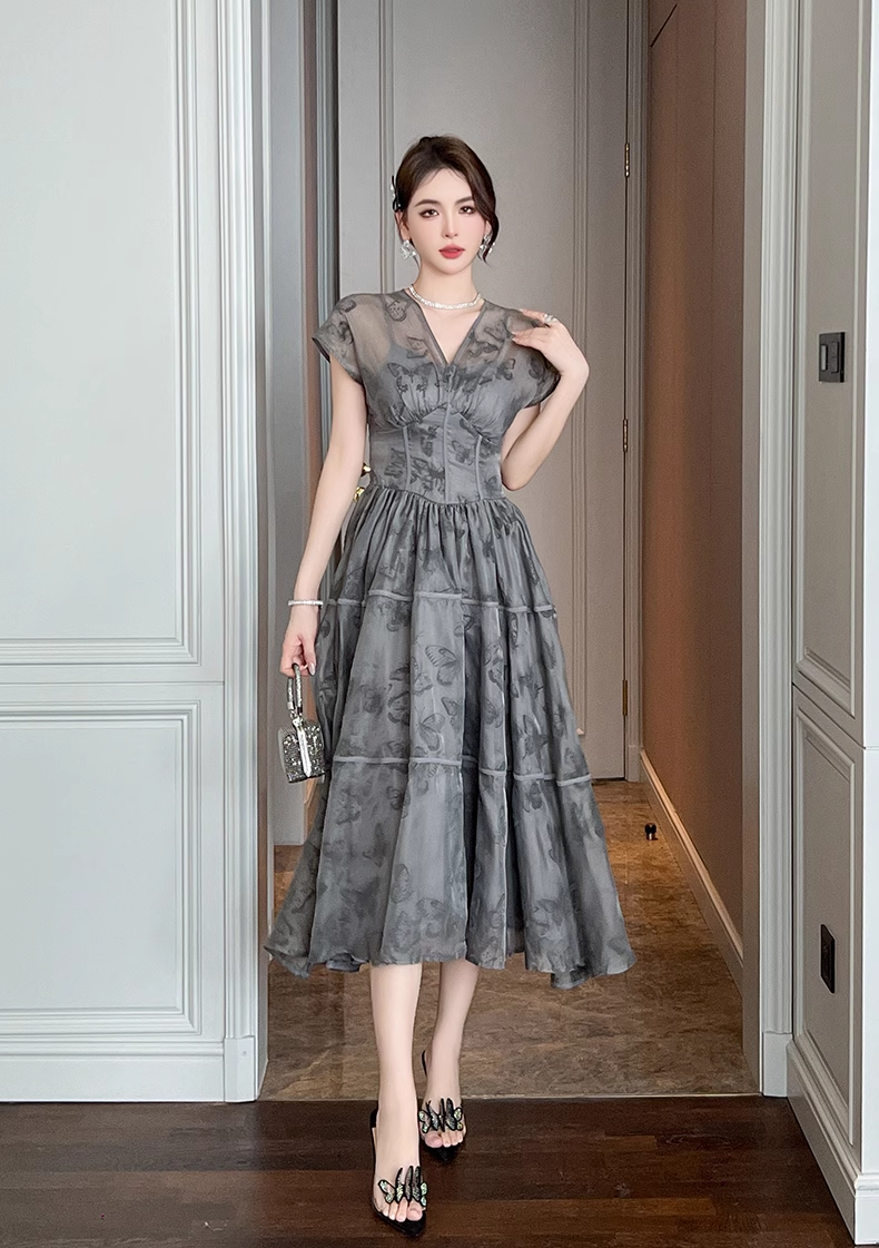 15036-Đầm xoè tiệc màu xám  in hoa  3D ( voan ,lót)_thumbnail_0