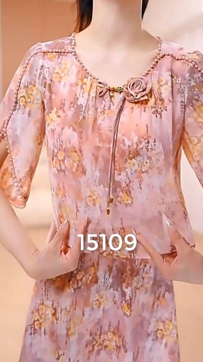 15109-Đầm  voan hồng giả kiểu  rời  viền ren kết hoa cách điệu ( voan, lót)_thumbnail_0