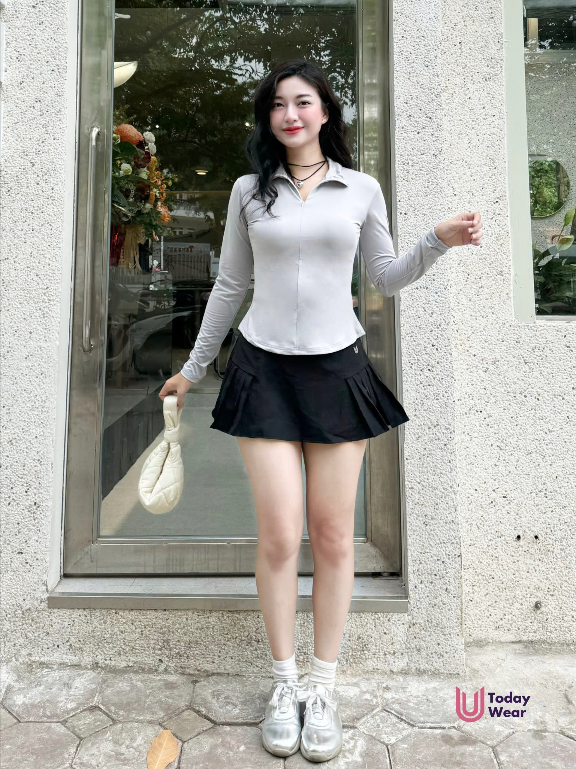 Áo Jolie khói mix chân váy Elly đen_thumbnail_0