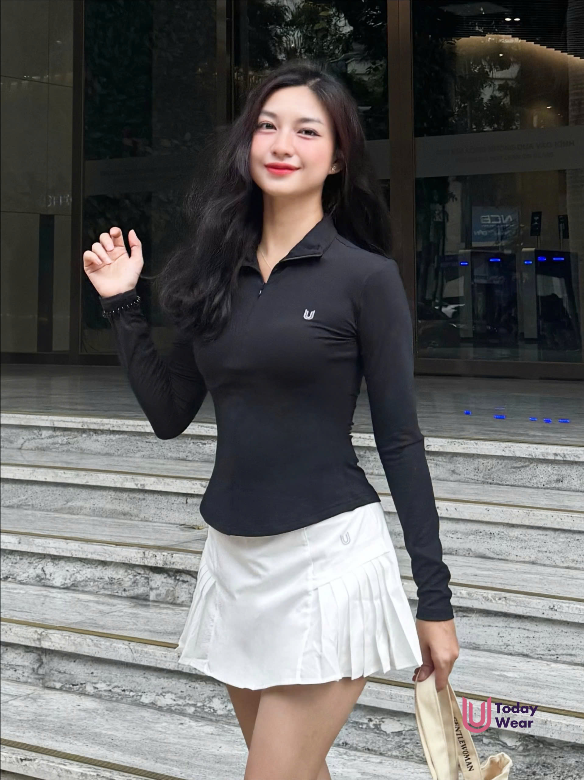 Áo Jolie đen mix chân váy Elly trắng_thumbnail_0