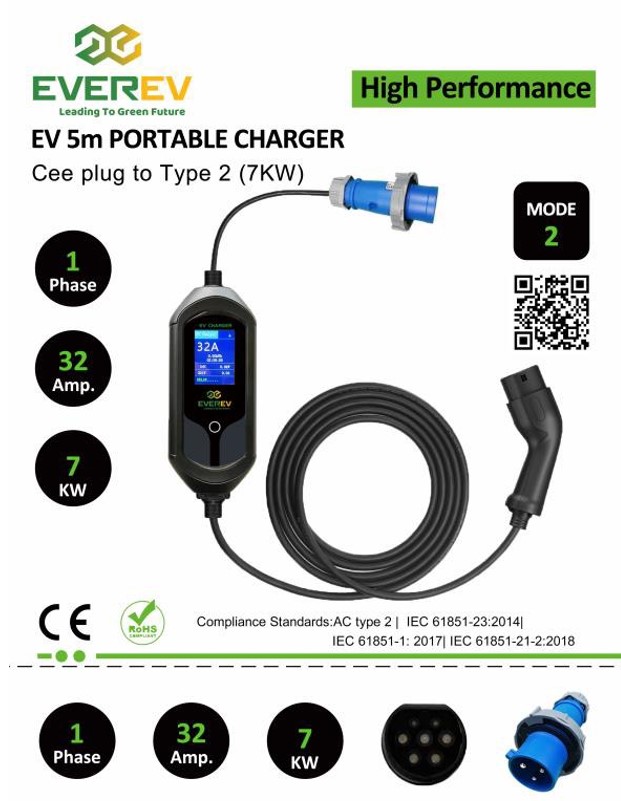 Bộ sạc di động AC EV -7KW SE PLUS - Dùng cho ô tô điện_thumbnail_2