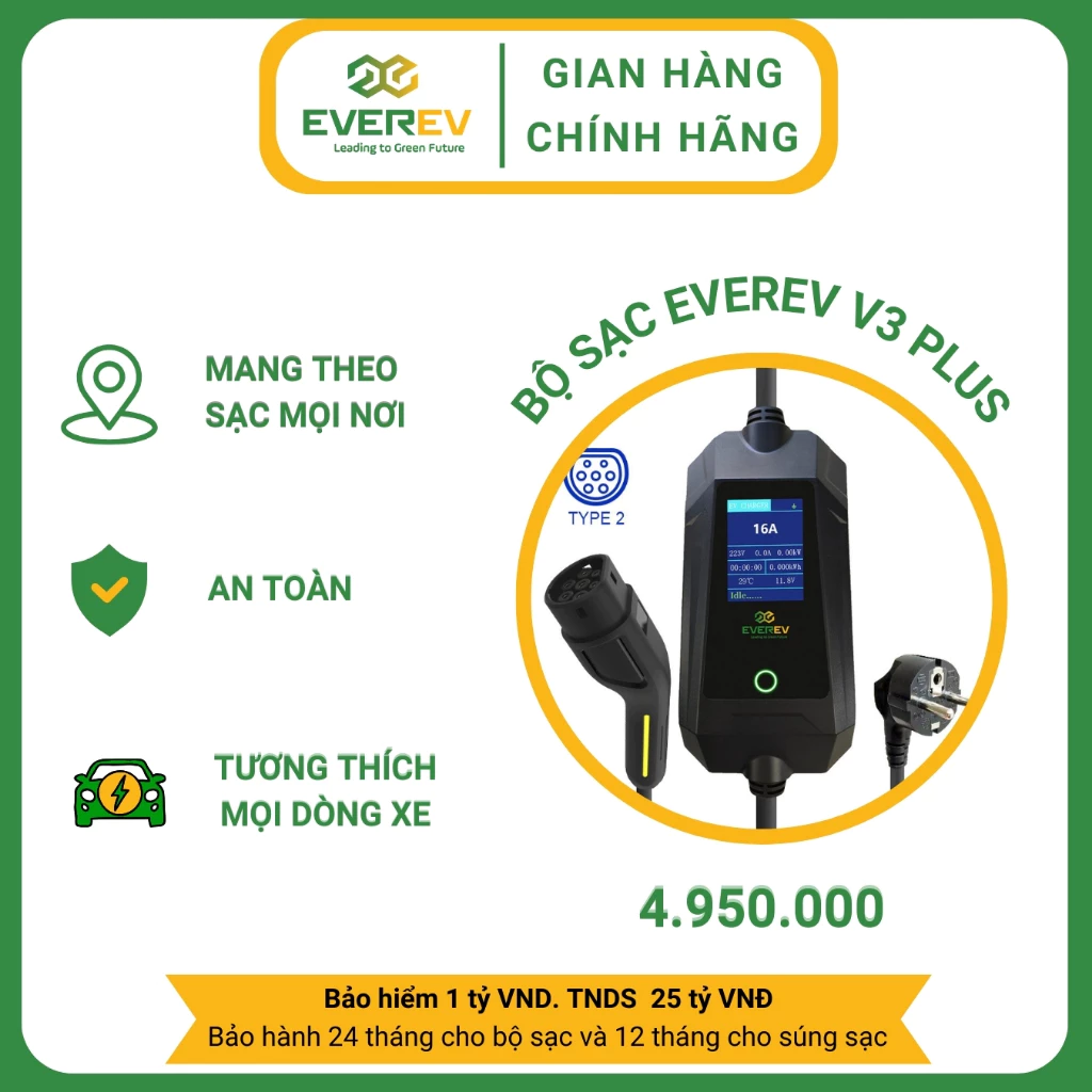 Sạc EVEREV 3,5KW DI ĐỘNG V3 Plus có màn hình_thumbnail_5