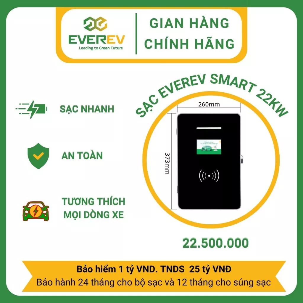 Bộ Sạc EverEV 22kW Smart