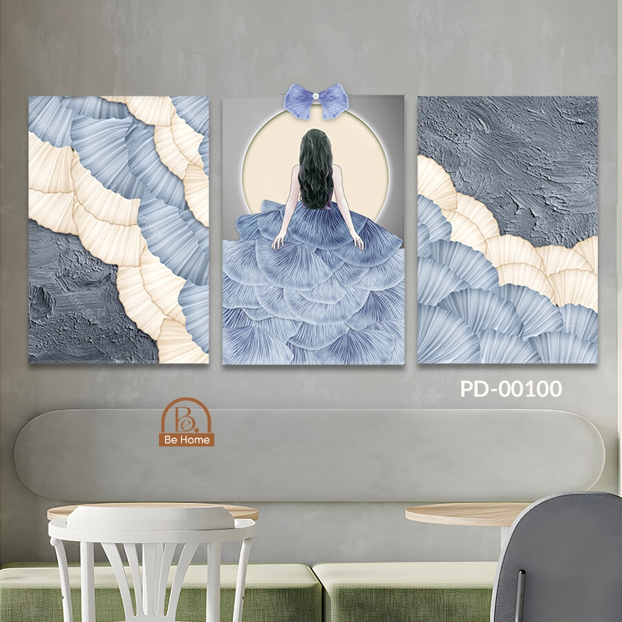 Set 3 Tranh Dán Tường Mẫu Mã Đa Dạng Decor Phòng Ngủ, Phòng Khách, Homstay, Spa...Behome Decor
