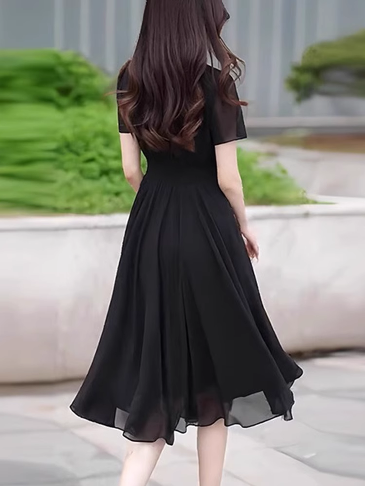 15103-Đầm voan xoè đen viền bèo vai cách điệu (1voan , lót)_thumbnail_2