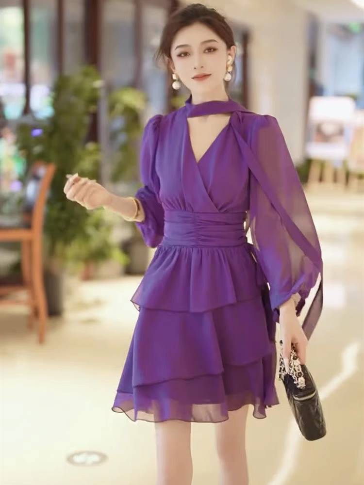 15120-Đầm voan tím tay dài  xép tầng (voan,lót)_thumbnail_3