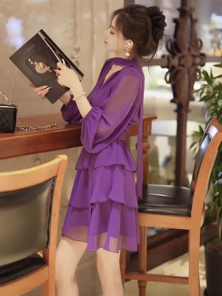 15120-Đầm voan tím tay dài  xép tầng (voan,lót)_thumbnail_2