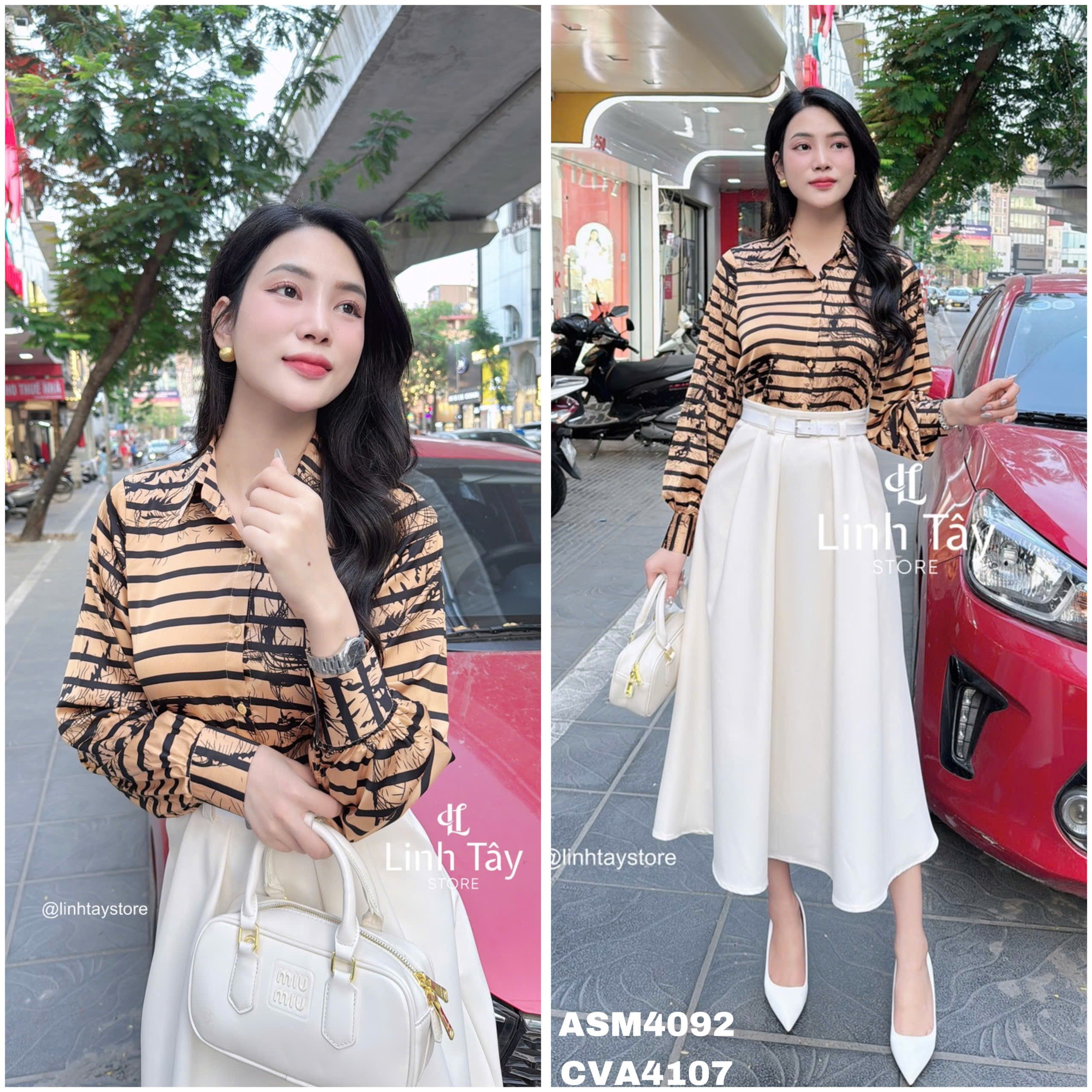 Áo Sơ Mi Kẻ Phối Sang Trọng Và Hiện Đại