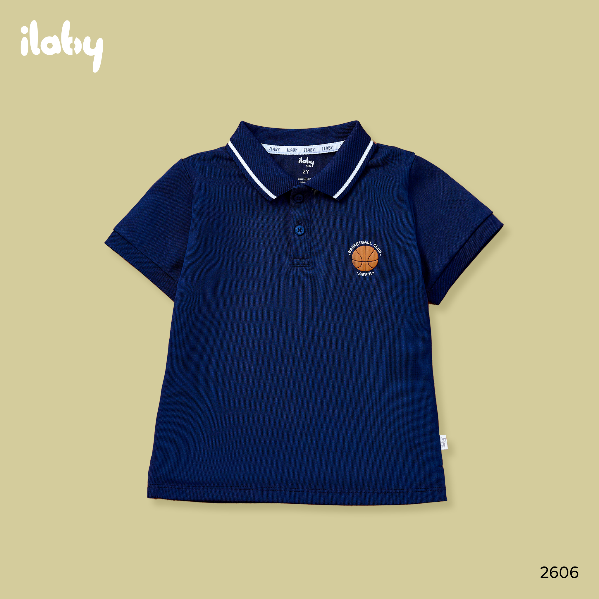 Polo in nổi họa tiết bóng rổ