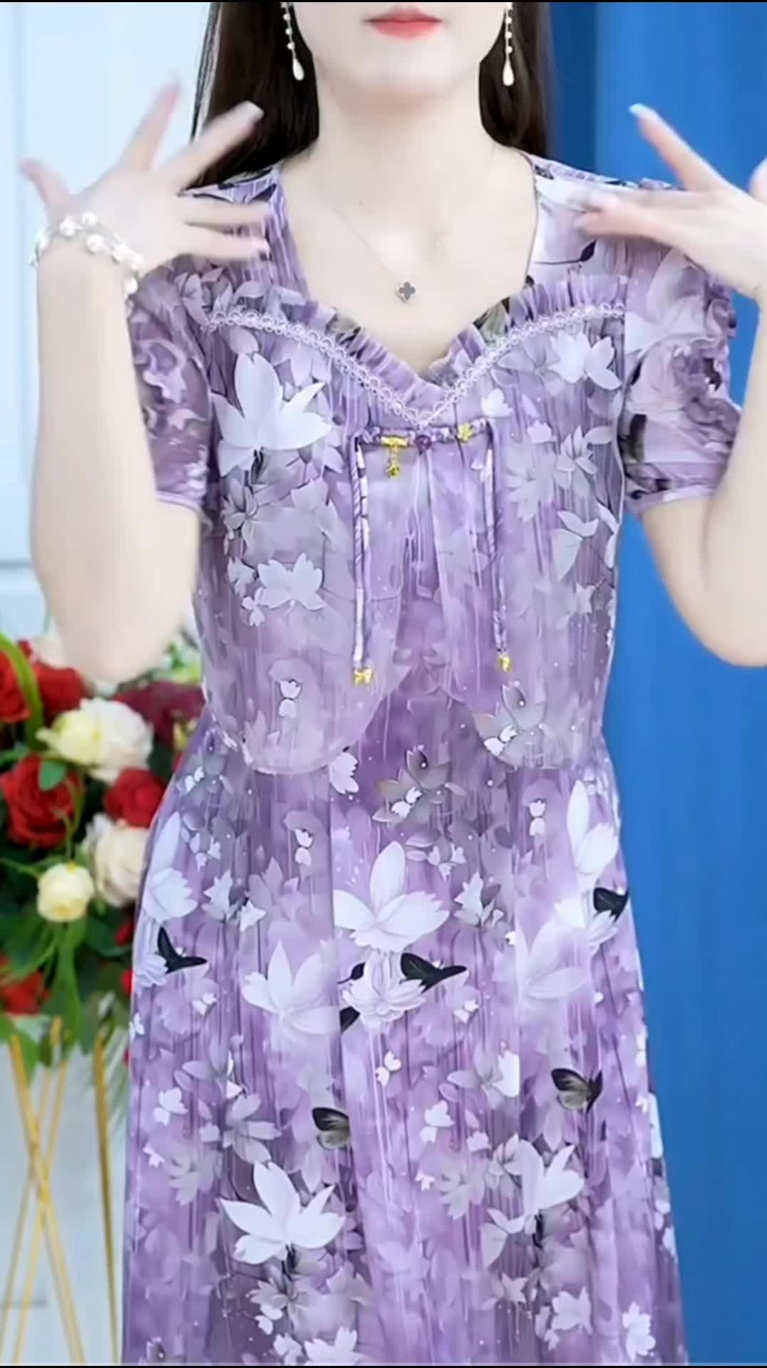 15556-Đầm voan lụa 3D màu tím giả kiểu khoác rời ( voan lụa, lót)_thumbnail_0