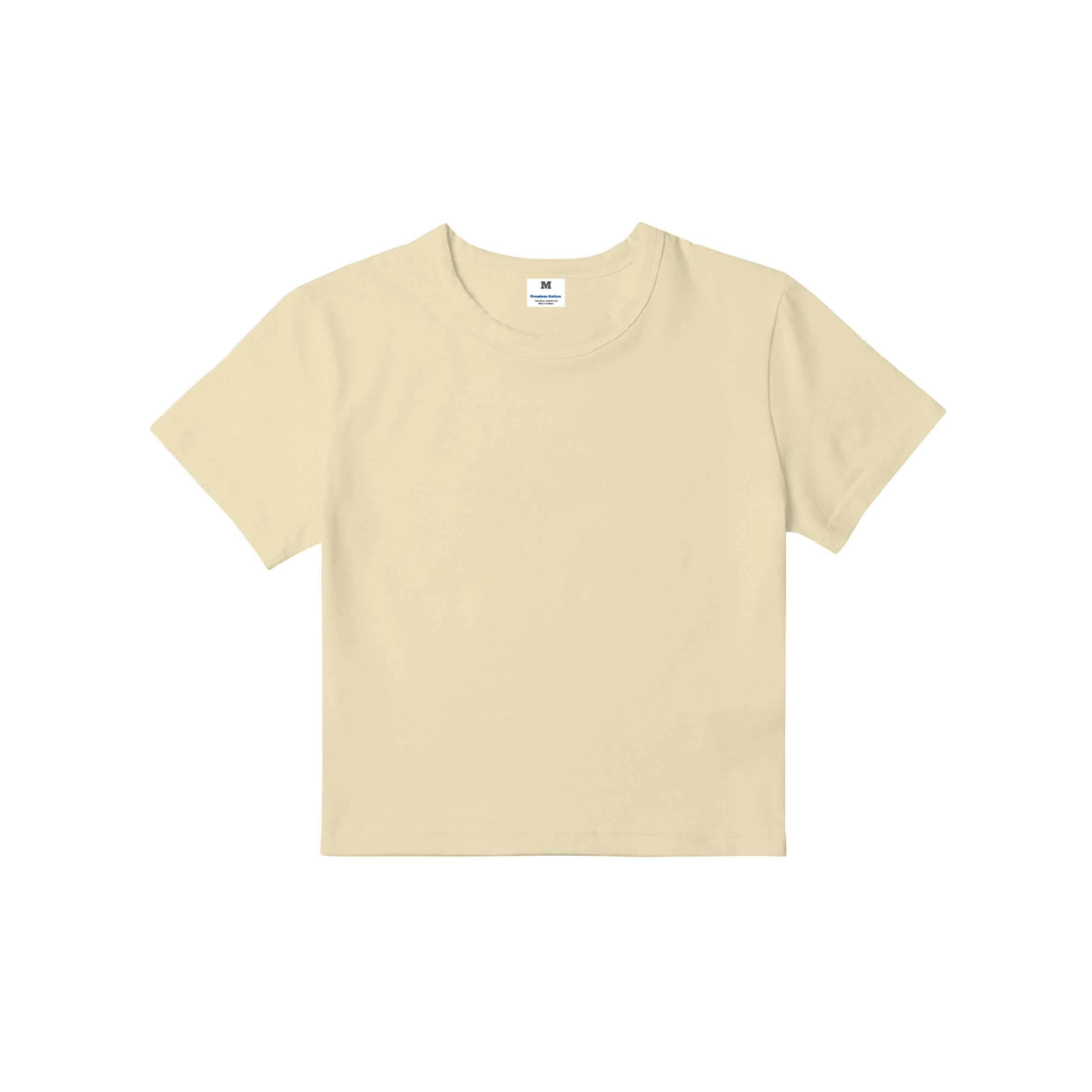 Áo croptop trơn nữ CRT01 PTG vải cotton cổ tròn in basic_thumbnail_0