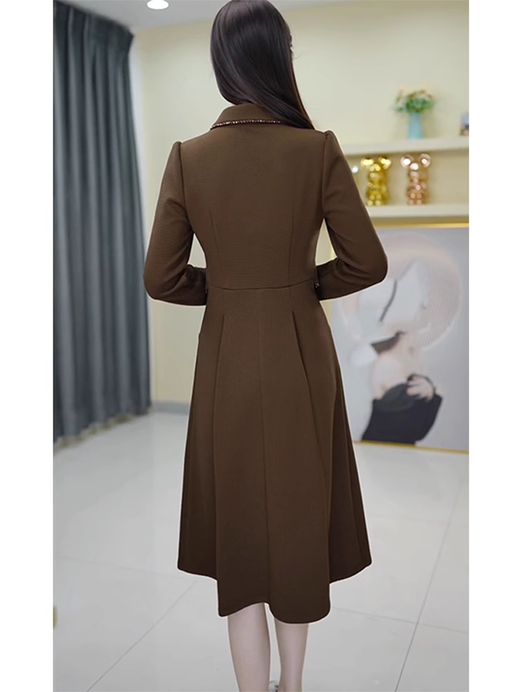 15336-Đầm xoè nâu tay dài cổ kết nơ giả rời ( thun mịn)_thumbnail_2