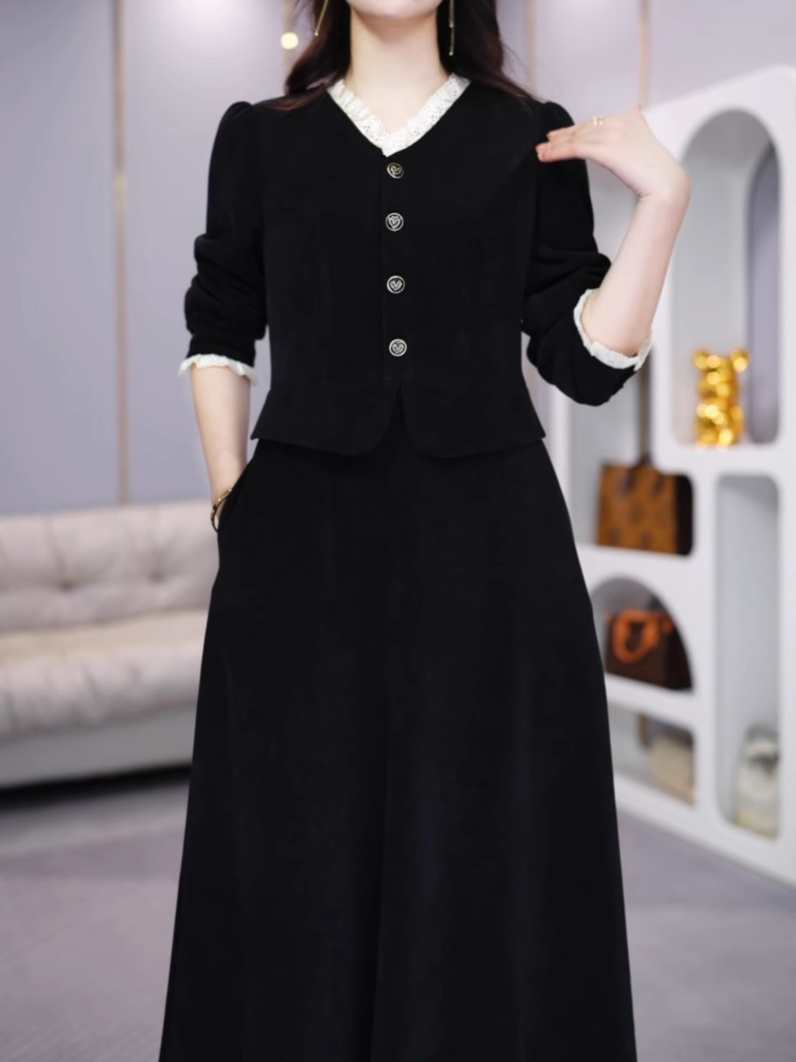 15411-Đầm xòe đen A tay dài dáng  peplum ( nhung tăm)_thumbnail_1