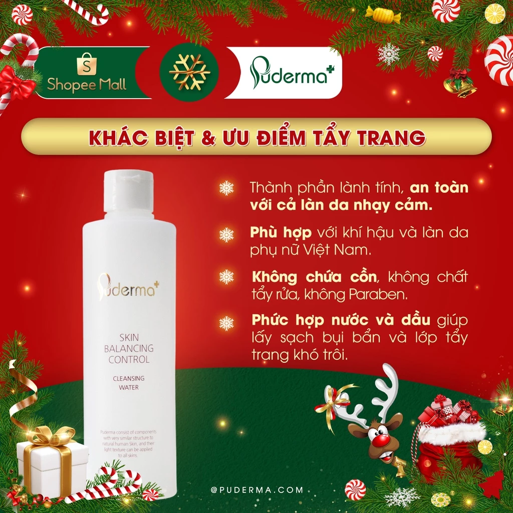 Tẩy trang Puderma Skin Balancing Control Cleansing Water làm sạch đến tận tế bào gốc, dưỡng ẩm 250ml_thumbnail_1