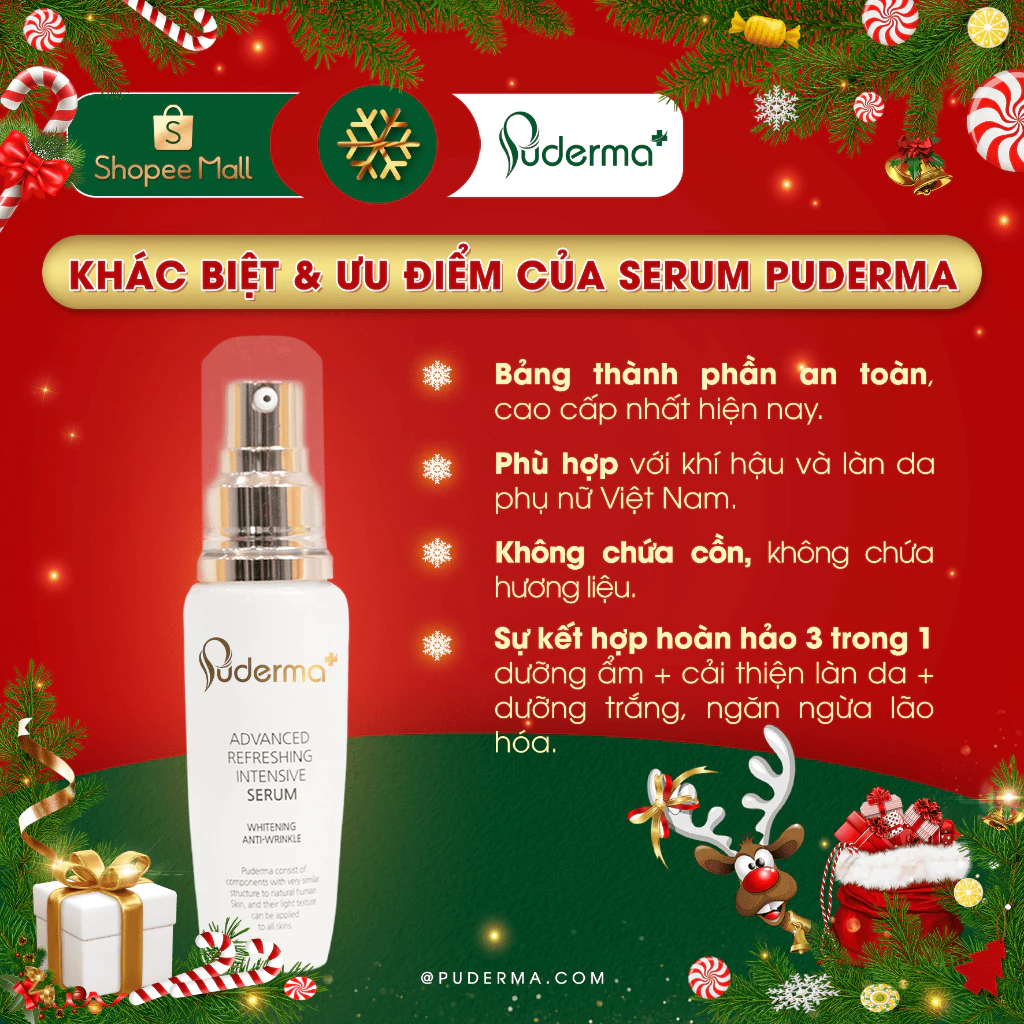 Tinh chất dưỡng da Puderma Advanced Refreshing Intensive Serum dưỡng trắng trẻ hóa da hiệu quả 60ml_thumbnail_4