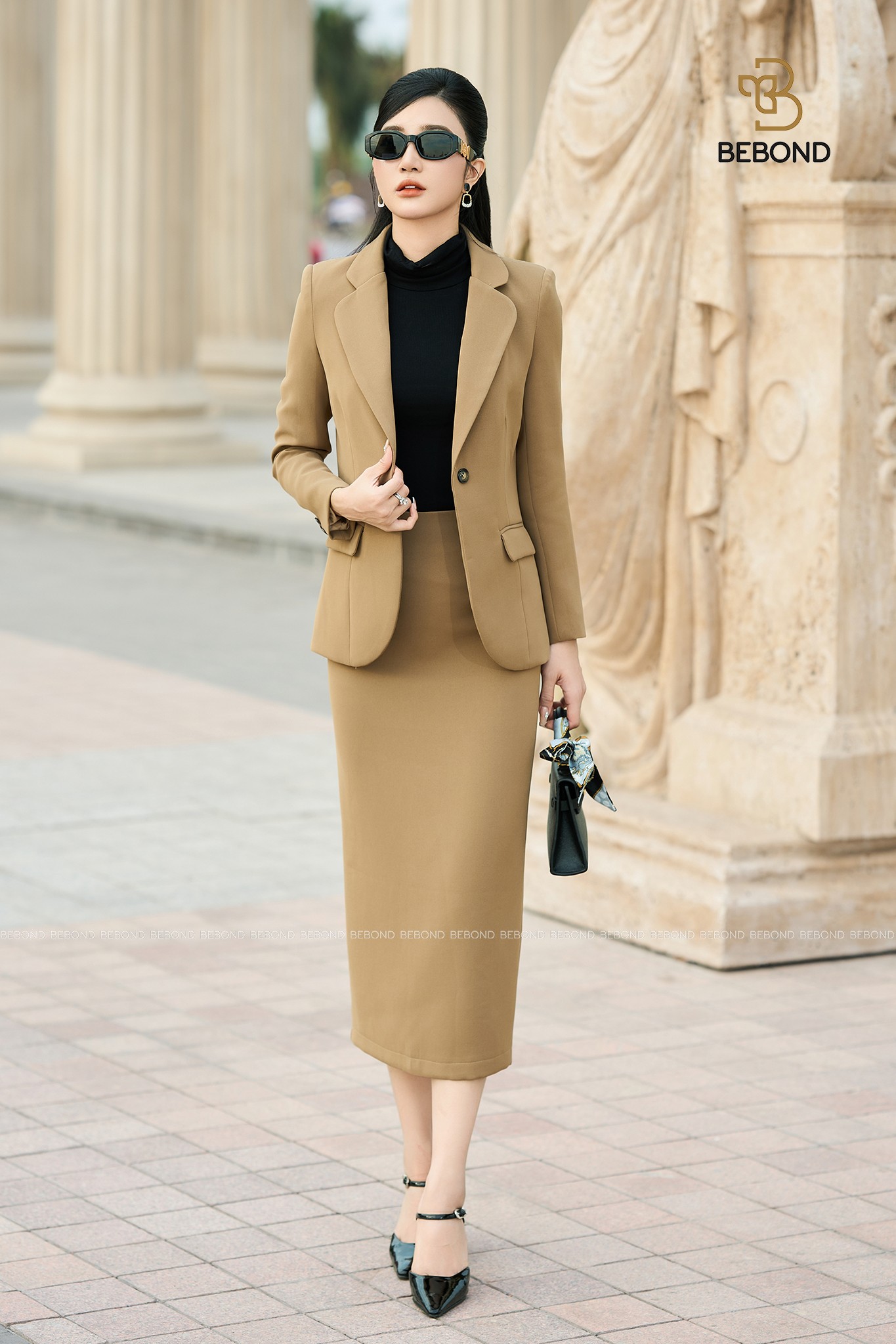 Set vest ANGELA màu NÂU RÊU