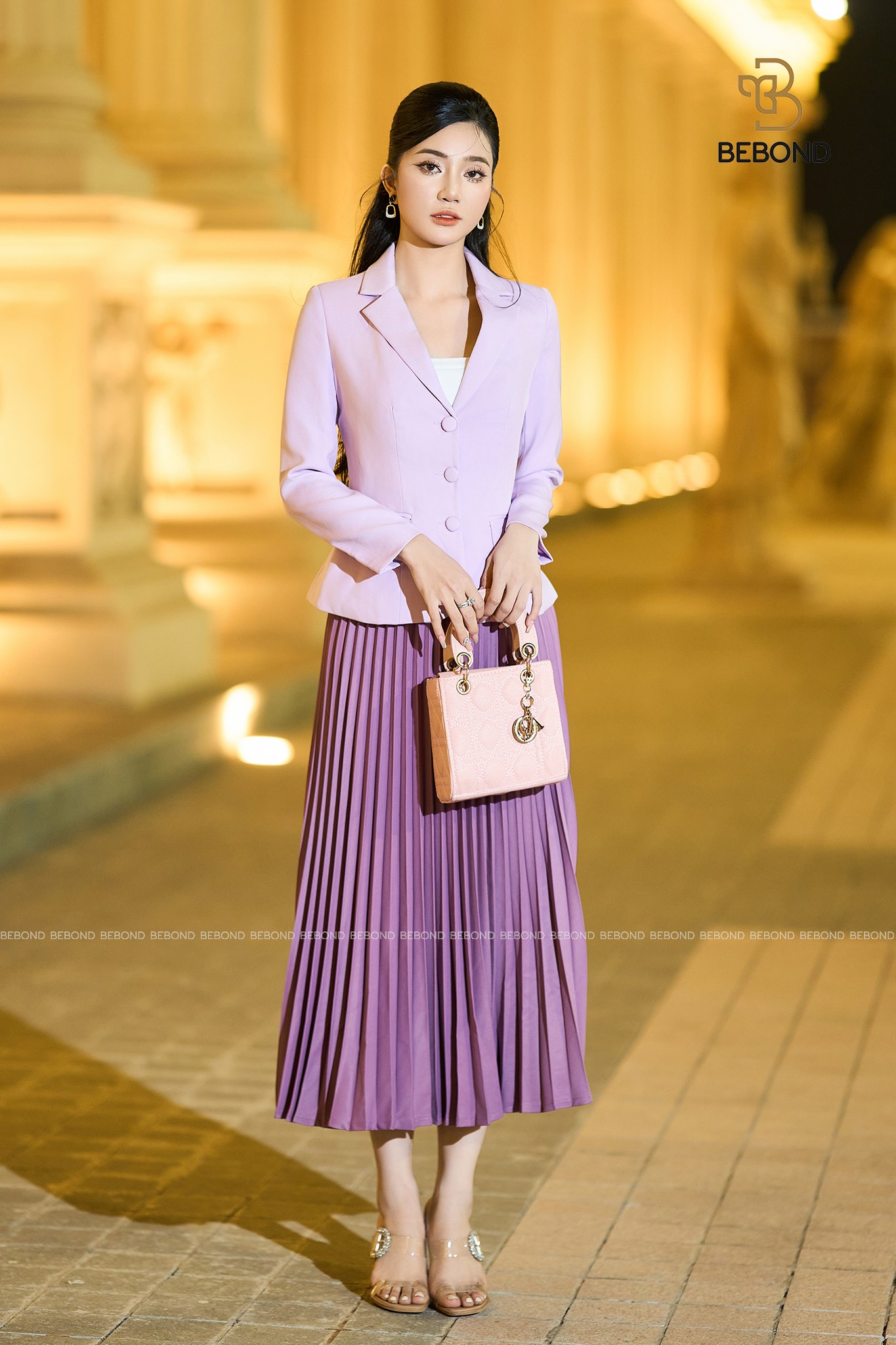 Set Vest HILARY chân váy MARILA màu TÍM