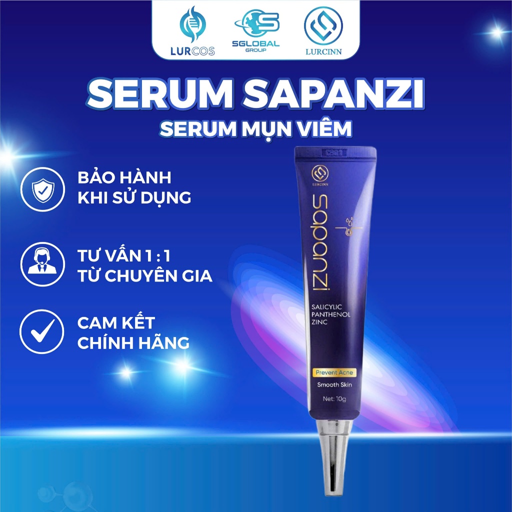 Serum Chăm Sóc Da Mụn Mờ Thâm LURCINN SAPANZI Prevent Acne 10ml