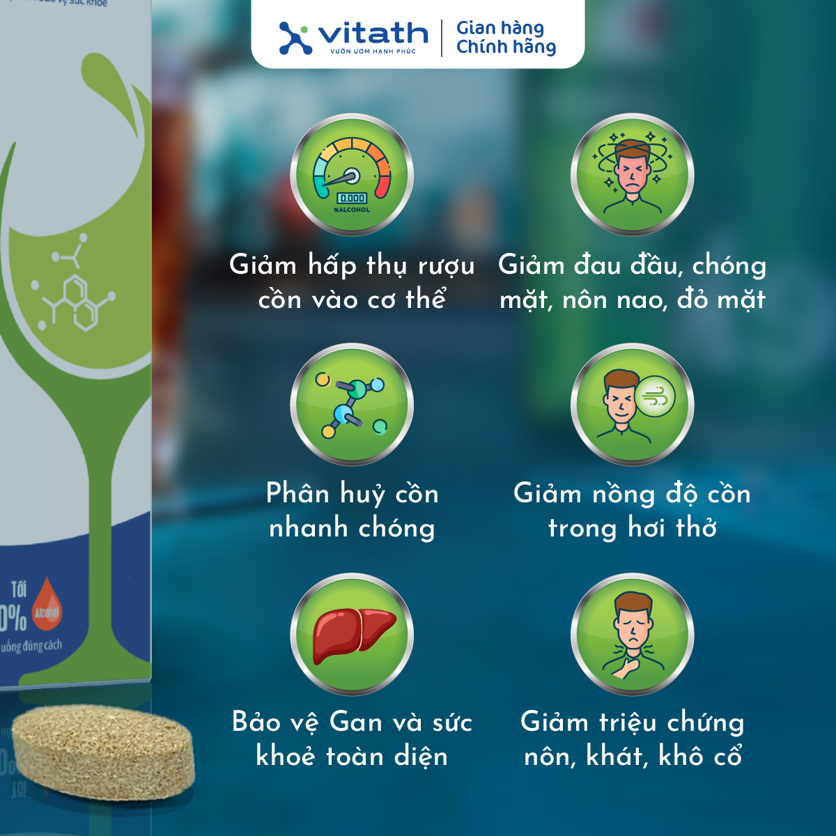Giải rượu Non Alco VITATH, hỗ trợ tan 70% nồng độ cồn sau 40 phút sử dụng và giảm đau đầu chóng mặt_thumbnail_2