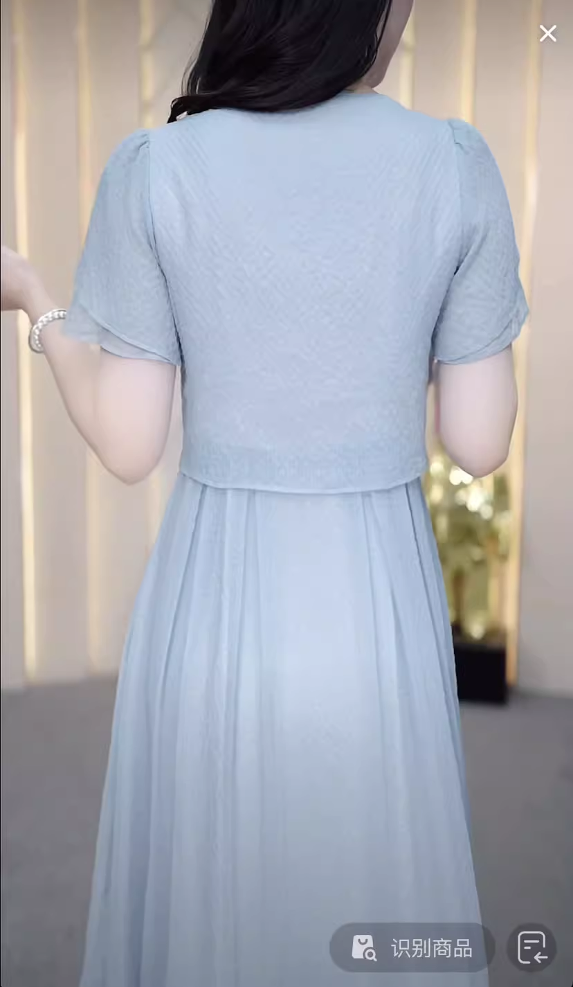 15196-Đầm xoan xanh nhạt giả rời  cổ kết nút tàu ( voan, lót)_thumbnail_3