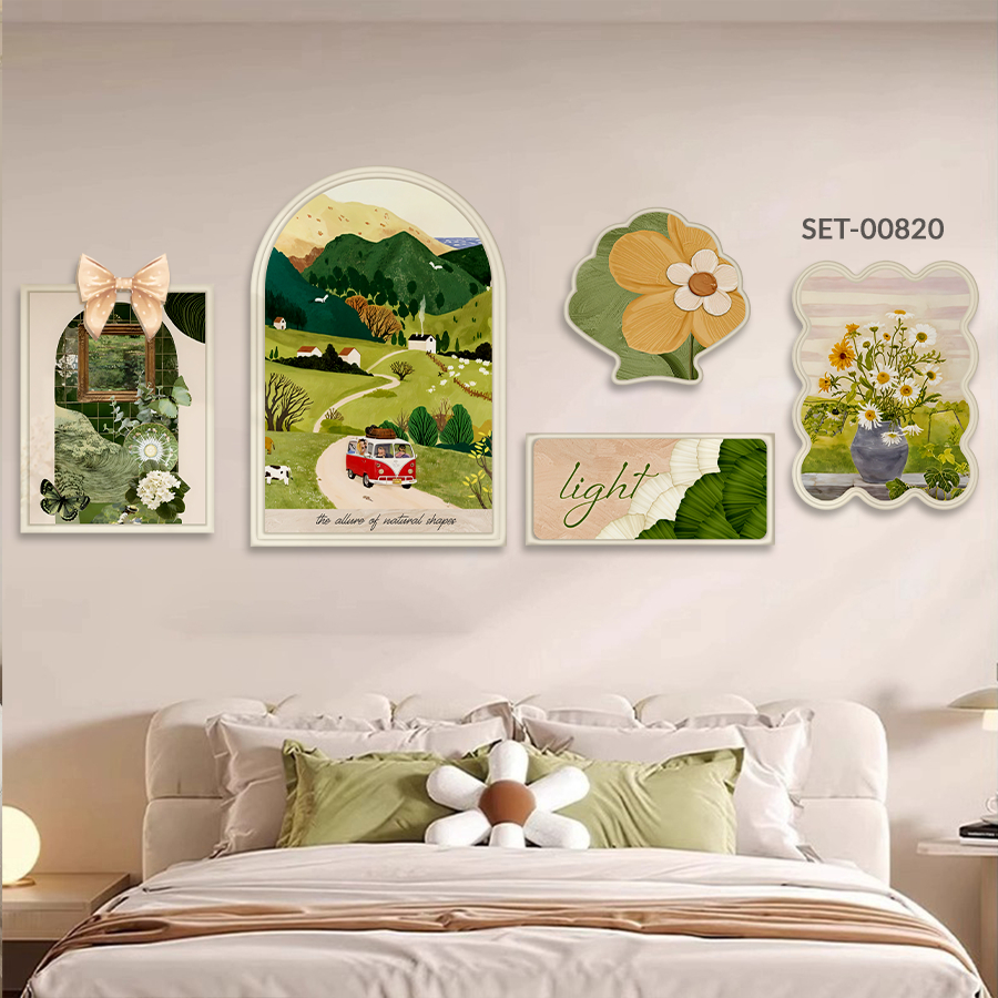 (BST Mới) Set 5 Tranh Dán Tường Họa Tiết Nơ Phù Điêu, Decor Phòng Khách, Phòng Ngủ, Nail, Mi, LiveStream- Huyền My Decor thumbnail 14