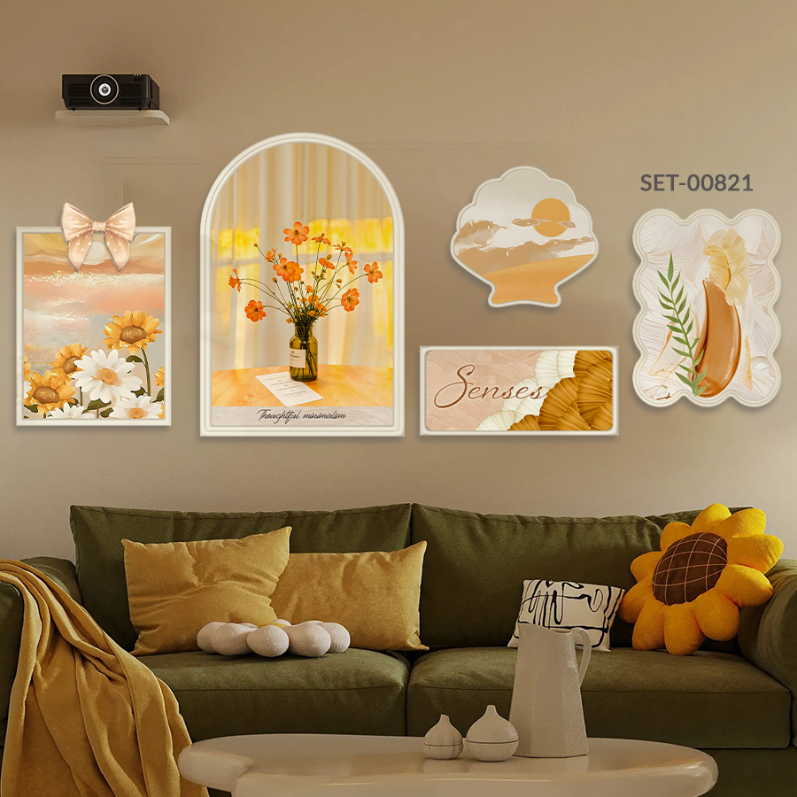 (BST Mới) Set 5 Tranh Dán Tường Họa Tiết Nơ Phù Điêu, Decor Phòng Khách, Phòng Ngủ, Nail, Mi, LiveStream- Huyền My Decor thumbnail 15